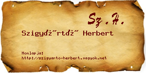 Szigyártó Herbert névjegykártya
